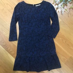 Navy blue and Black, knee length dress